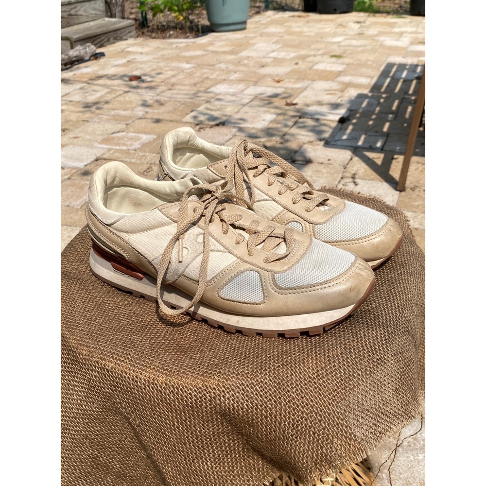 Tan Saucony Shadow Original Leather Mesh Retro Runner Sneakers 8.5 Mens